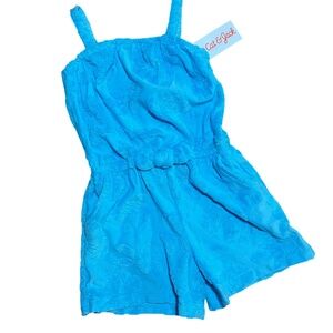 NWT | CAT & JACK | FLORAL TERRY ROMPER | BLUE | TODDLER GIRL | 5T